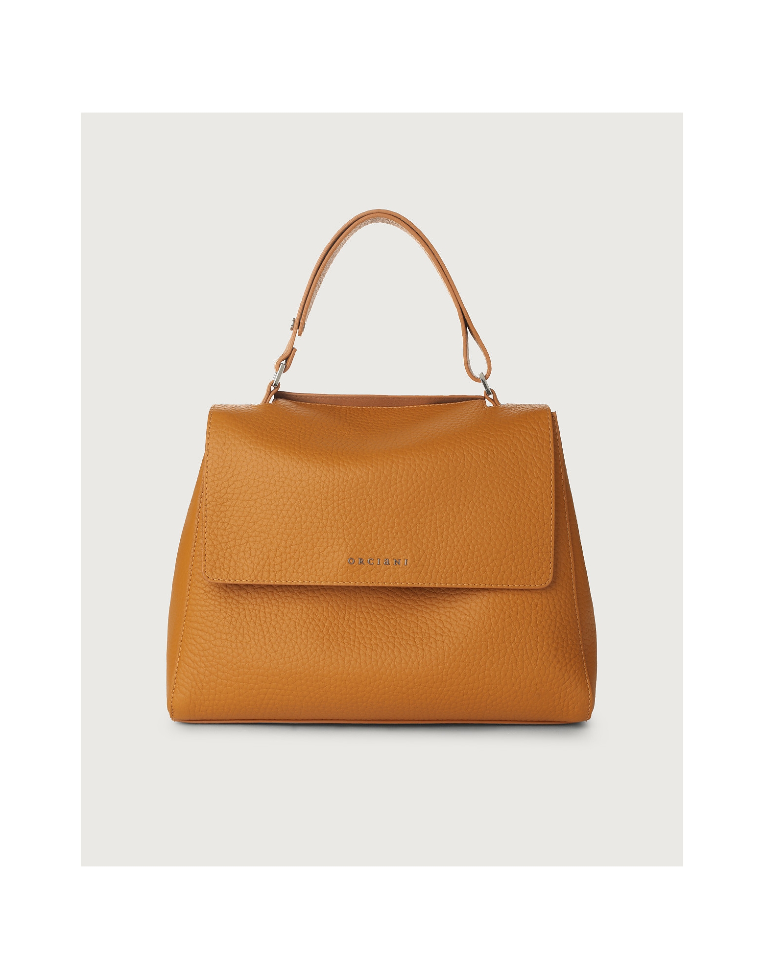 Orciani Designer Handbags Ocher Sveva Soft Medium Leather Shoulder Bag W/shoulder Strap In Rouge
