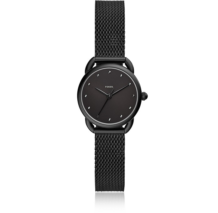 Tailor Three-Hand Black Stainless Steel Mesh Watch - Fossil / tHbV
