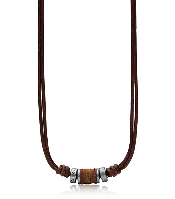 Vintage Casual Leather Men's Necklace - Fossil 
