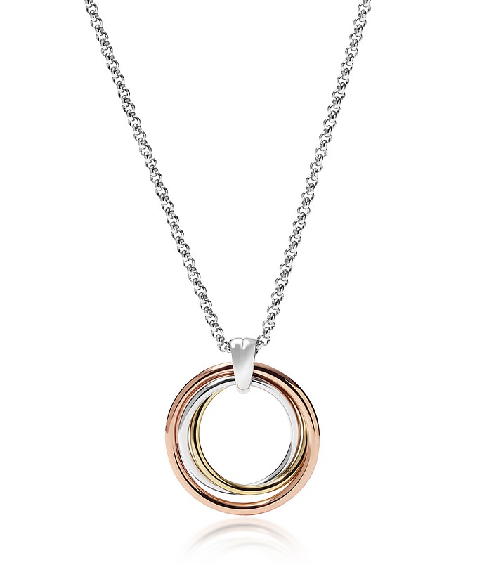 Tri-Tone Circle Women's Necklace - Fossil