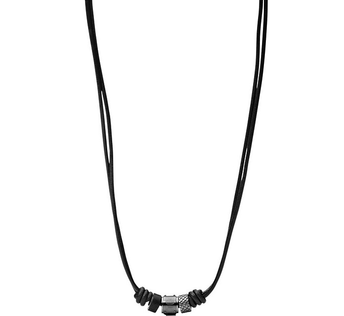 Vintage Casual Leather Men's Necklace - Fossil