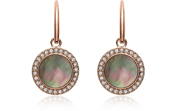 Gray Mother of Pearl Glitz Drop Earrings - Fossil
