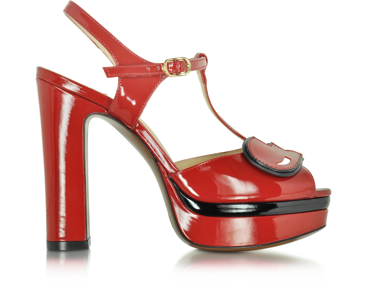L'Autre Chose Red Patent Leather Platform Sandal 37 IT/EU at FORZIERI