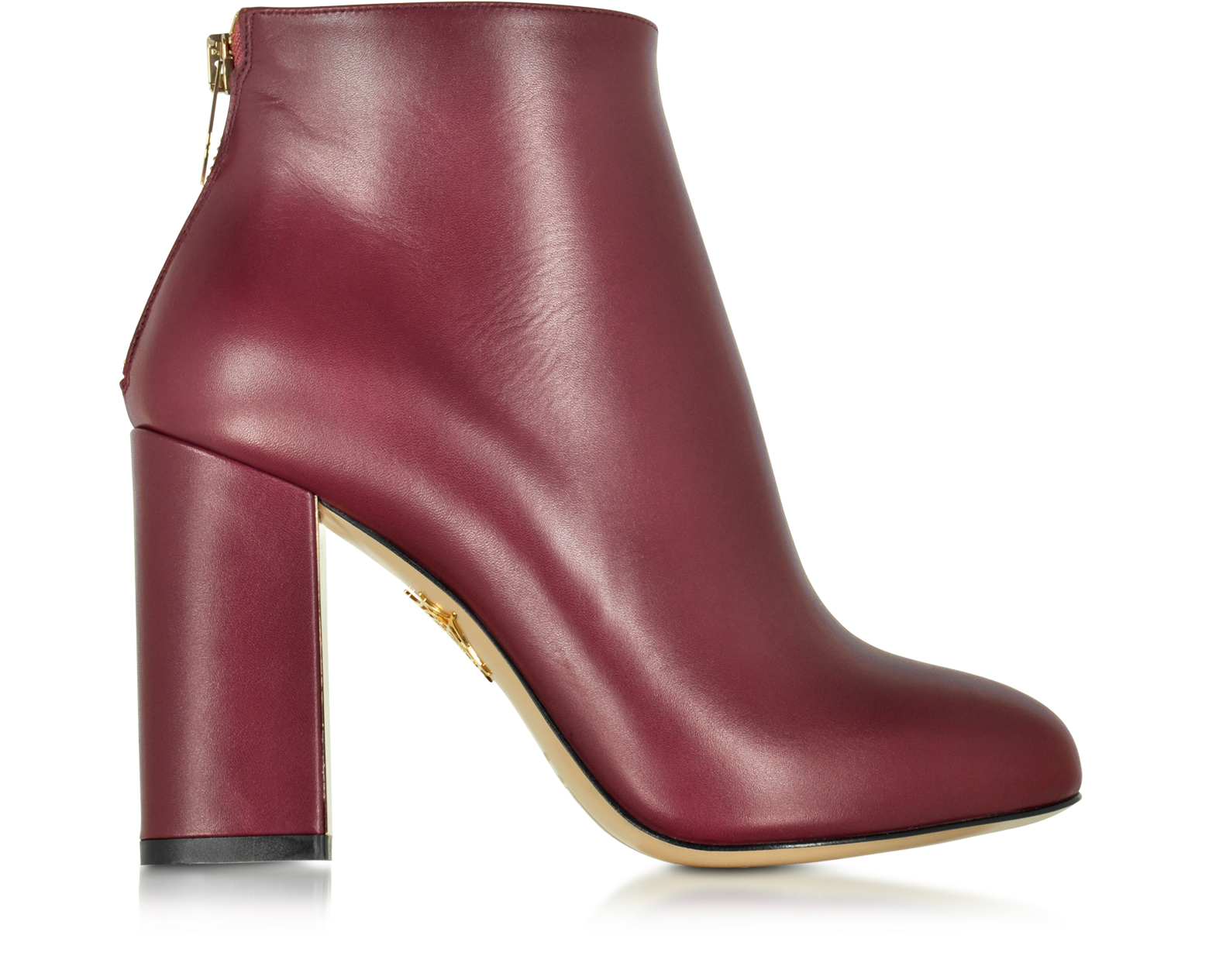 Charlotte Olympia Alba Burgundy Leather Ankle Boot 41 IT/EU at FORZIERI