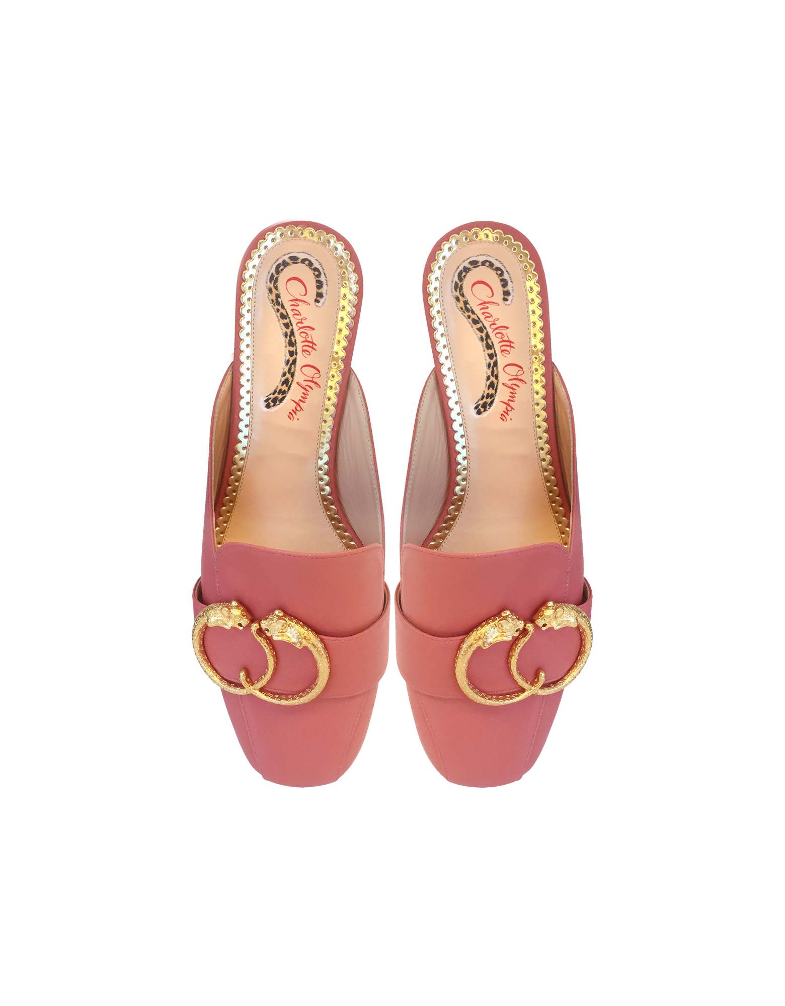 漂亮粉红色皮革骡子鞋展示图