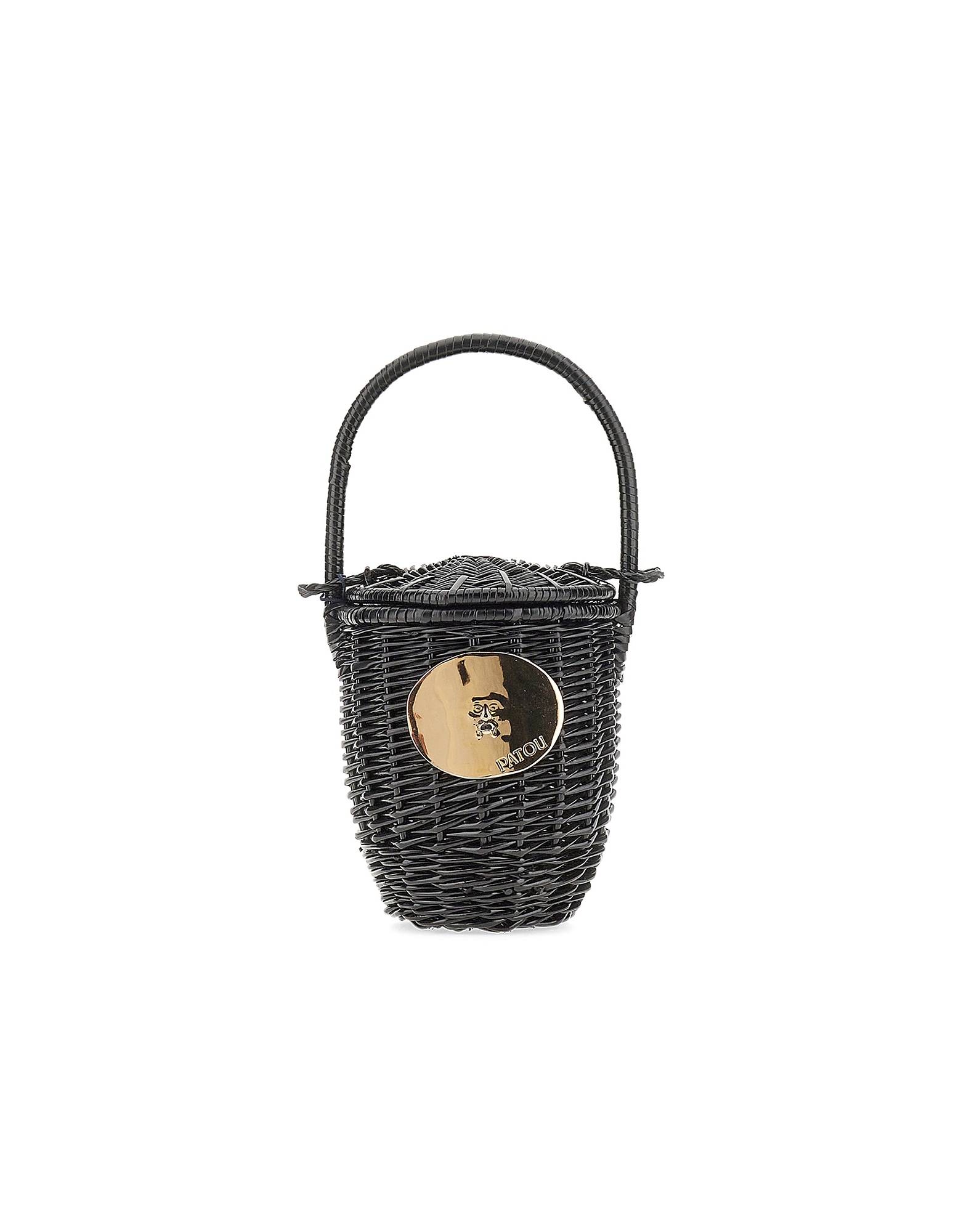 Patou Designer Handbags Woven Bucket Bag In Black