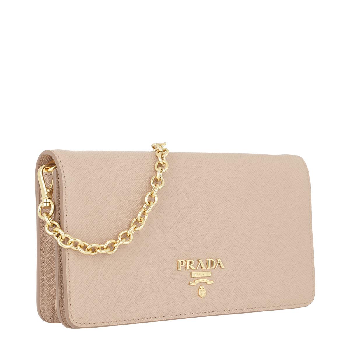 PRADA Wallet Chain 1BP012 Chain wallet Safiano leather/Gold