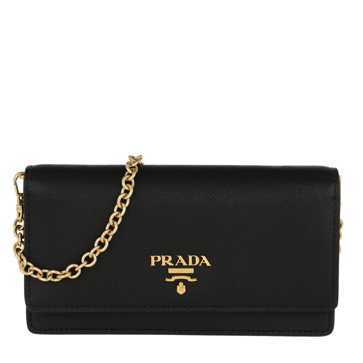 prada wallet on chain black