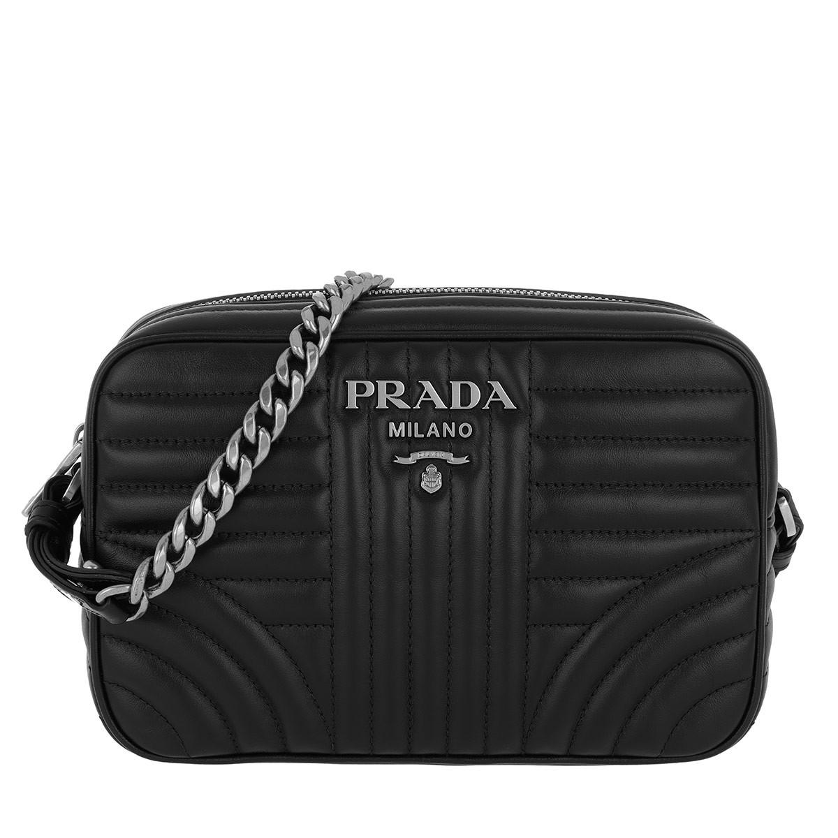 PRADA Large Diagramme Shoulder Bag with Black Hardware