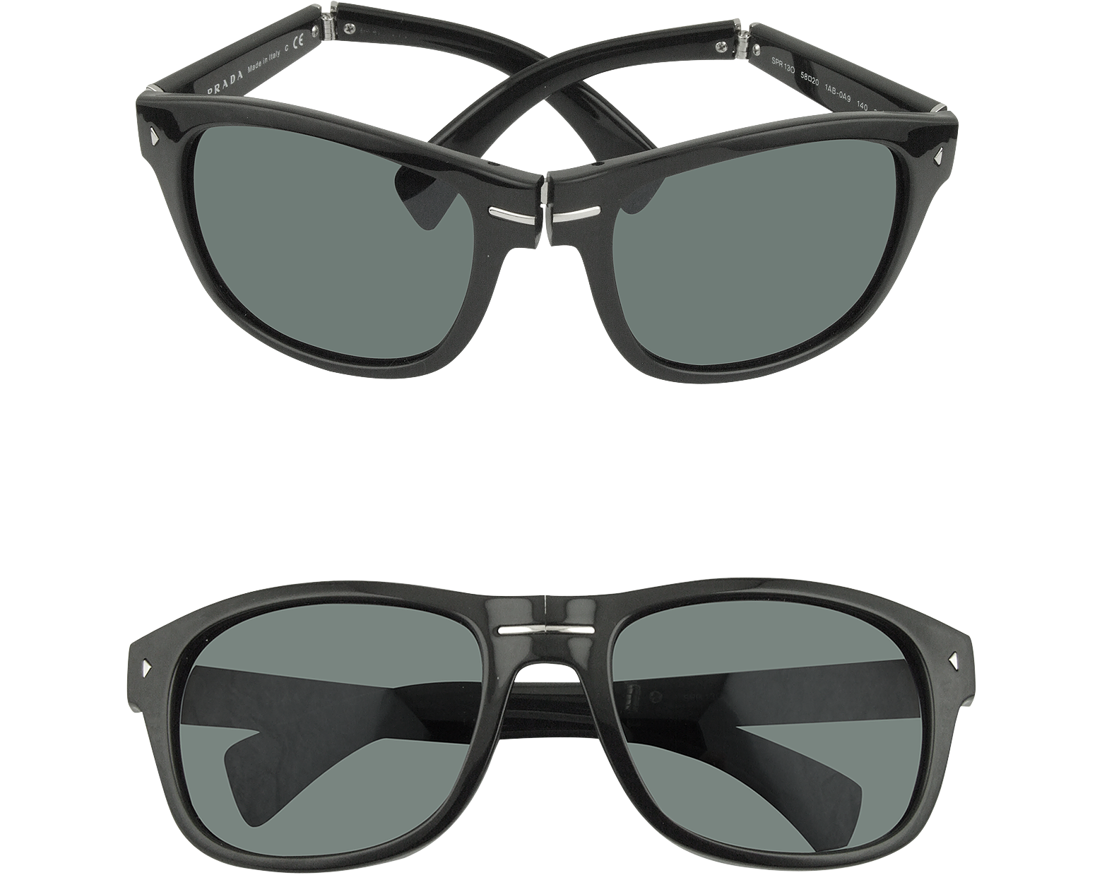 smoke Foldable Square Frame Sunglasses 