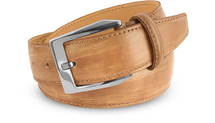 Men's Sand Hand Painted Italian Leather Belt  - Pakerson