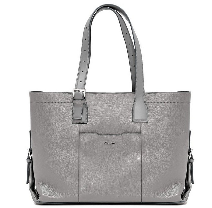 Pineider Designer Handbags 360 Leather Women's Tote Bag In Gris