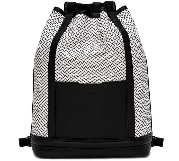 Black & White Paper & Leather Backpack - Pineider