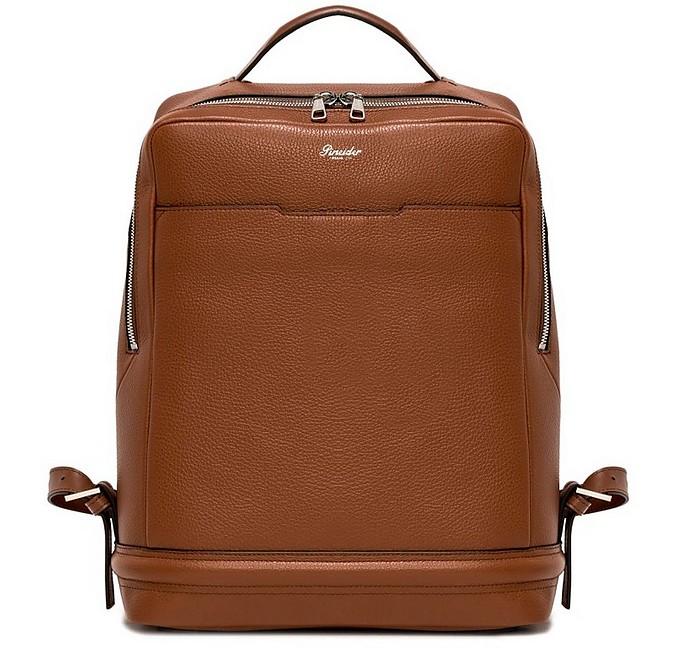 Grained Leather Compact Backpack - Pineider
