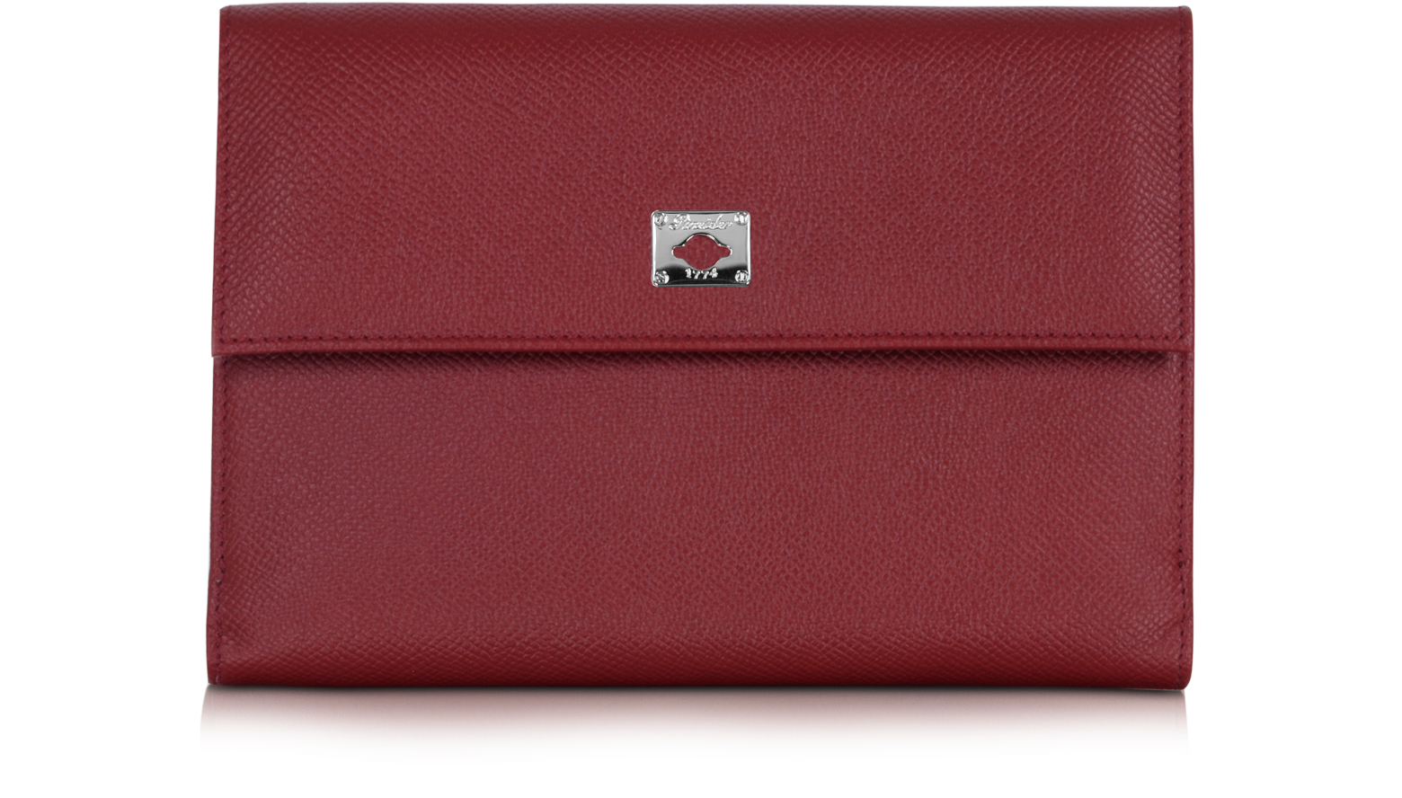 Pineider City Chic Burgundy Leather French Purse Wallet at FORZIERI