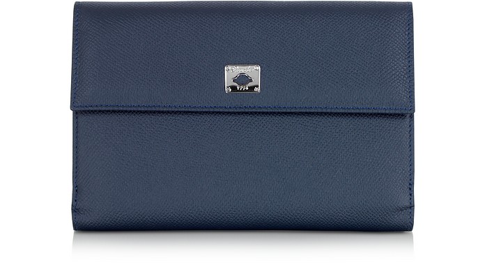 City Chic Blue Leather French Purse Wallet - Pineider