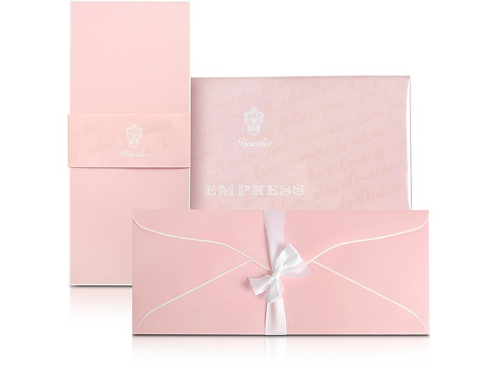 Empress - 25 cartes roses et enveloppes avec bordure blanche peinte à la main - Pineider