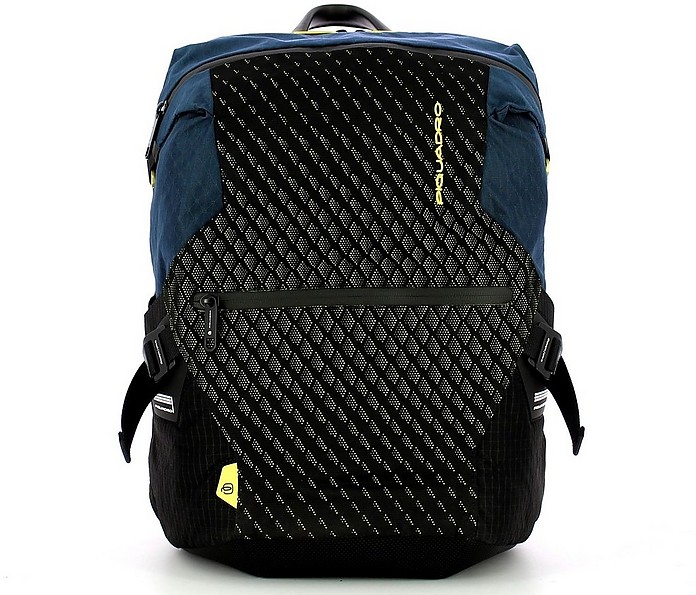 Blue Computer Backpack With Ipad Compartment, Anti-Theft Cable, Glasses Holder And Umbrella Pocket Pq-Y - Piquadro