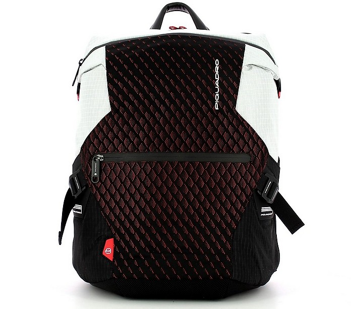 White/Gray Computer Backpack With Ipad Compartment, Pocket For Bottle Or Umbrella Pq-Y - Piquadro