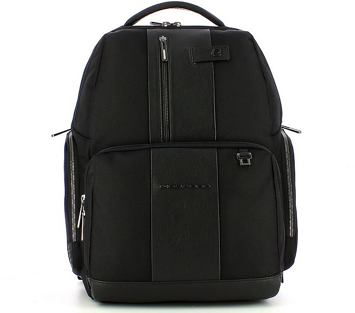 Black Computer, Fastcheck Backpack In Recycled Fabric Wi Brief 2 - Piquadro