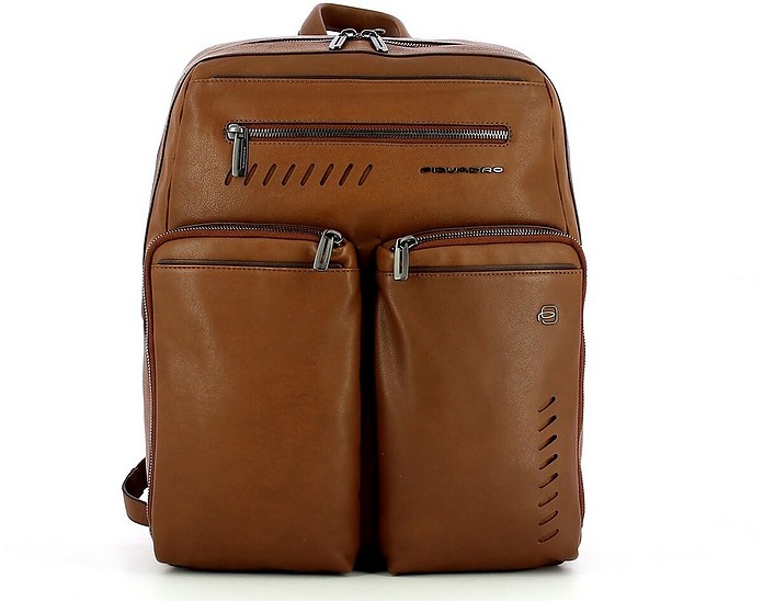 Brown Computer Backpack With Ipad®Pro12,9" Compartment Nabucco - Piquadro