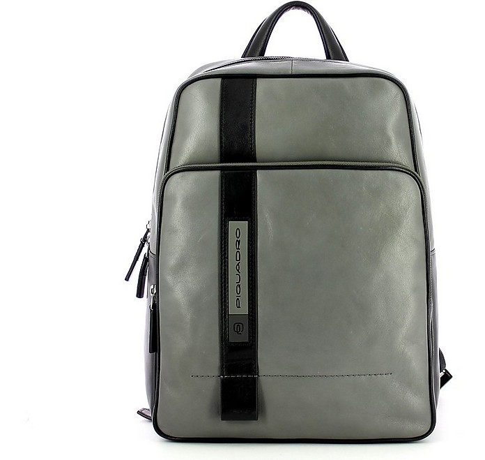 Gray Small Backpack w/Large Front Pocket - Piquadro