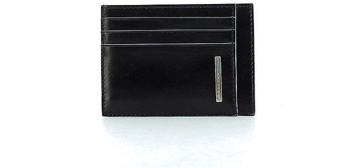 Black Leather Credit Card Holder - Piquadro