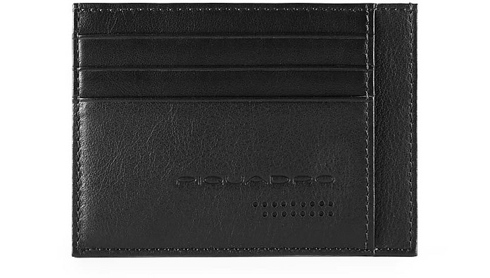 Black Leather Card Holder - Piquadro