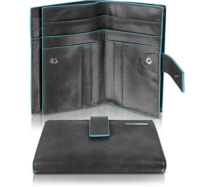 Blue Square - Women's Leather Card Holder & ID Wallet - Piquadro