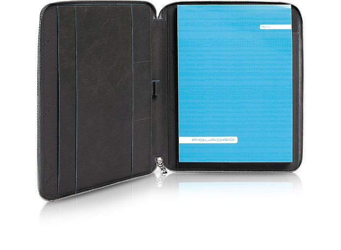 Blue Square - Notizbuch mit Rundumreißverschluss aus Leder - Piquadro