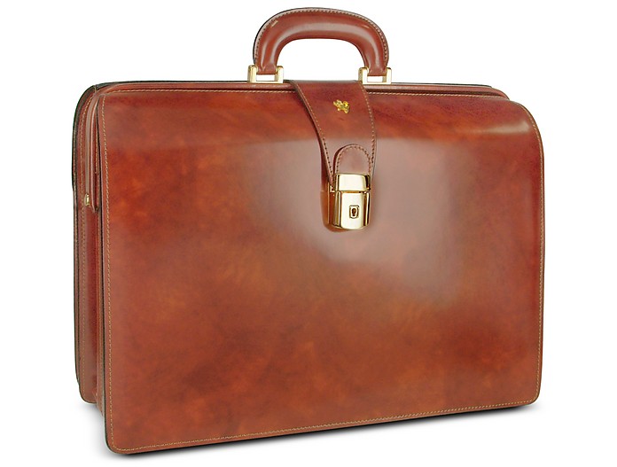 Men's Leather Doctor Bag Briefcase - Pratesi