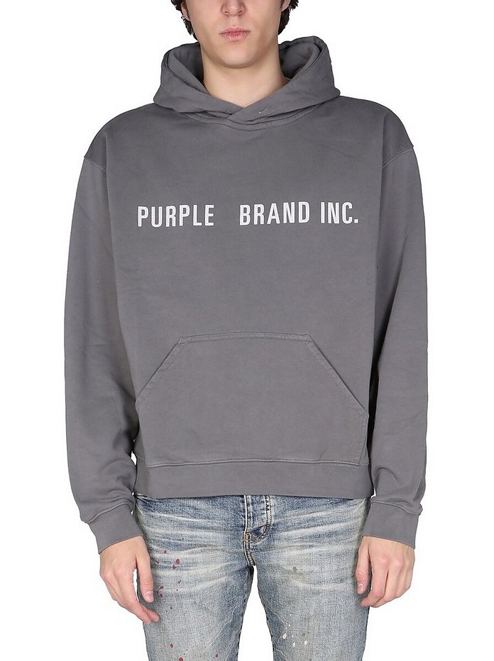 Sweatshirt With Logo Print - Purple Brand