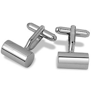 Pitti - Silver Plated Cylinder Cuff Links - Forzieri