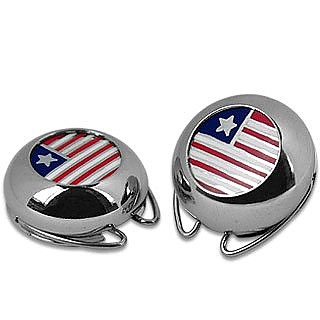 Silver Plated Star and Stripes Button Covers - Forzieri