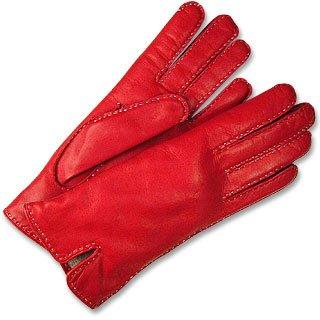 red leather lined gloves
