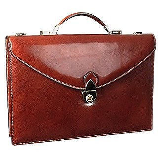 Classic Cognac Leather Briefcase - L.A.P.A.