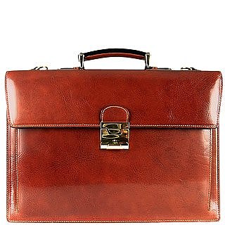Classic Cognac Leather Briefcase - L.A.P.A.