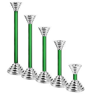 Luce - Green Murano Glass and Sterling Silver Candleholder - Masini