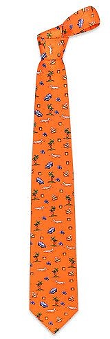Going on Vacation Apricot Printed Silk Tie - Renato Balestra