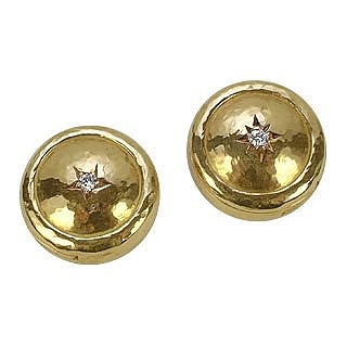 18K Gold and Diamond Star Button Covers - Torrini