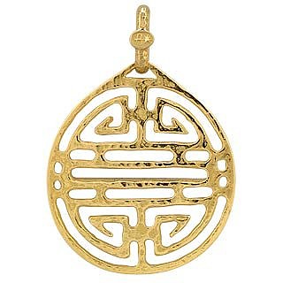 Chinese Labyrinth - 18k Yellow Gold Pendant - Torrini