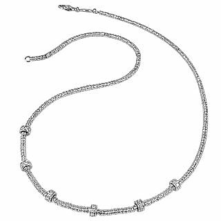 Rondelle Moving Mini - White Gold and Diamond Necklace - Torrini