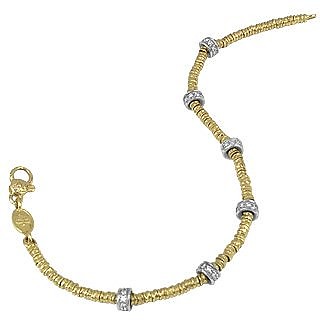 Rondelle Moving Mini - 18K Gold and Diamond Chain Bracelet - Torrini