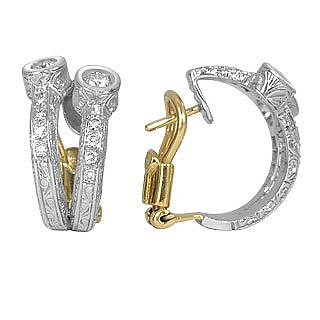Liu Collection - 18k White Gold and Diamond Earrings - Torrini