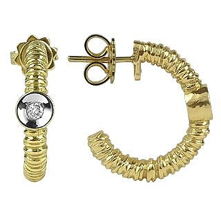 Rondelle - 18K Gold and Diamond Earrings - Torrini