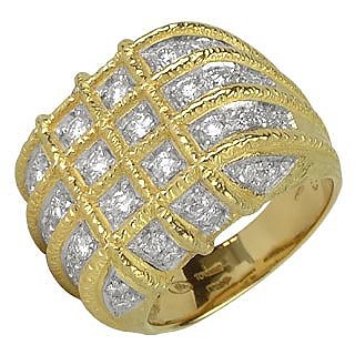 Wallstreet - 18K Yellow Gold Diamond Ring - Torrini