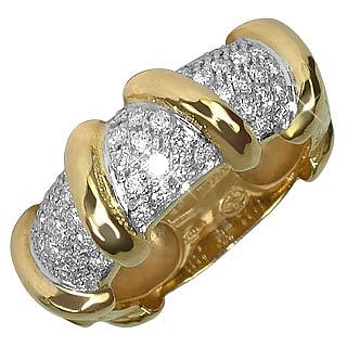 Twister - 18K Yellow Gold Diamond Ring  - Torrini