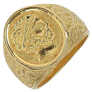 Socrates - Engraved Oval Yellow Gold Men's Ring - Torrini