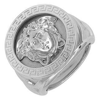 mens silver versace ring