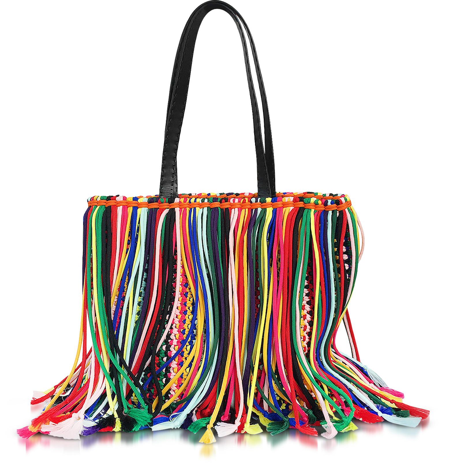 Emilio Pucci Multicolor Fringed Knot Canvas Tote at FORZIERI